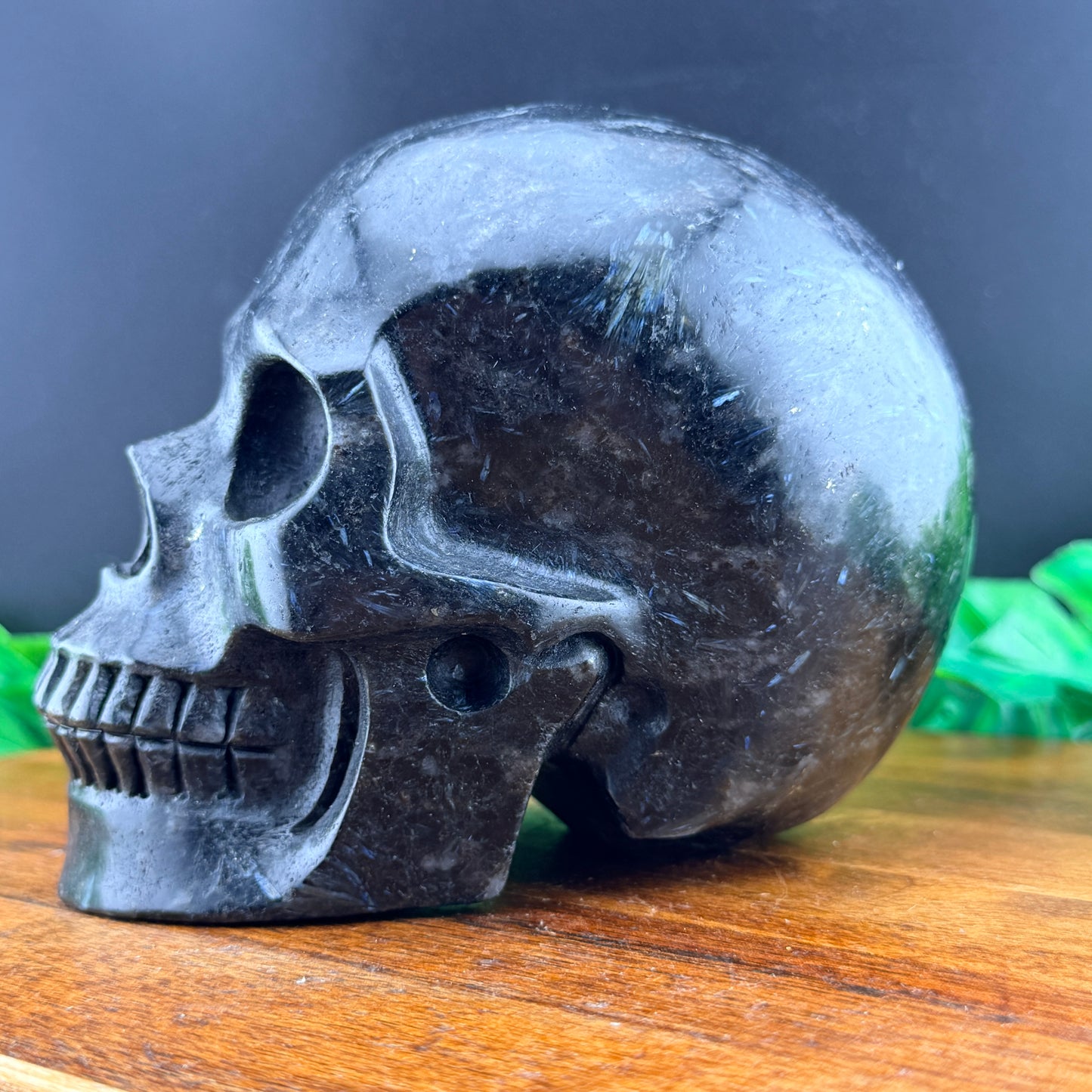 Blue Arfvedsonite Skull