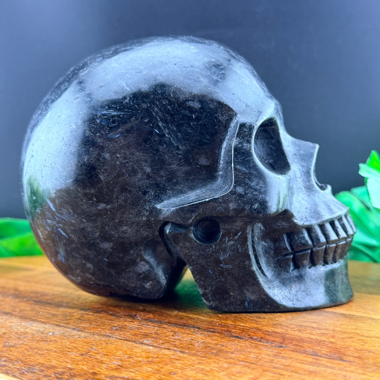Blue Arfvedsonite Skull
