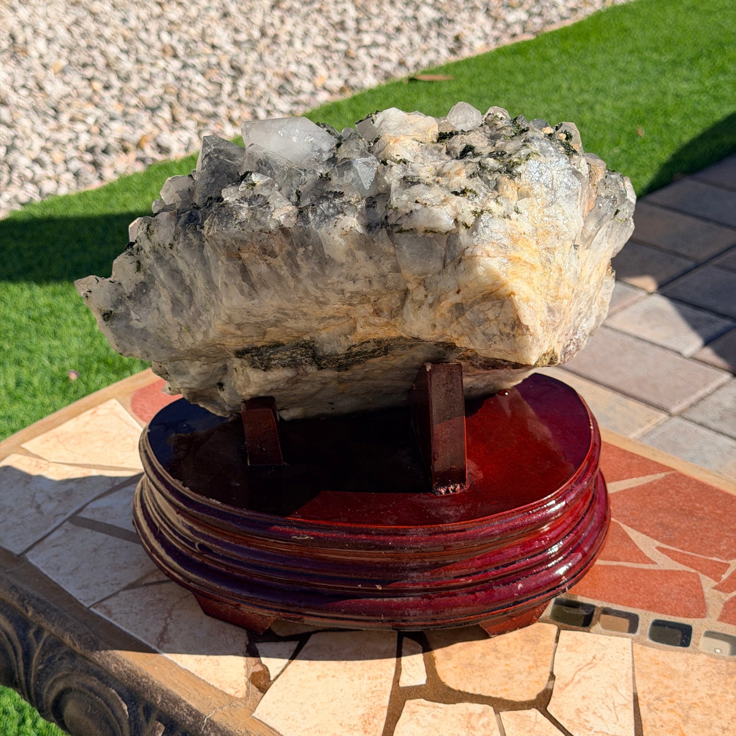 XL Chlorite in Quartz with Epidote Raw Specimen