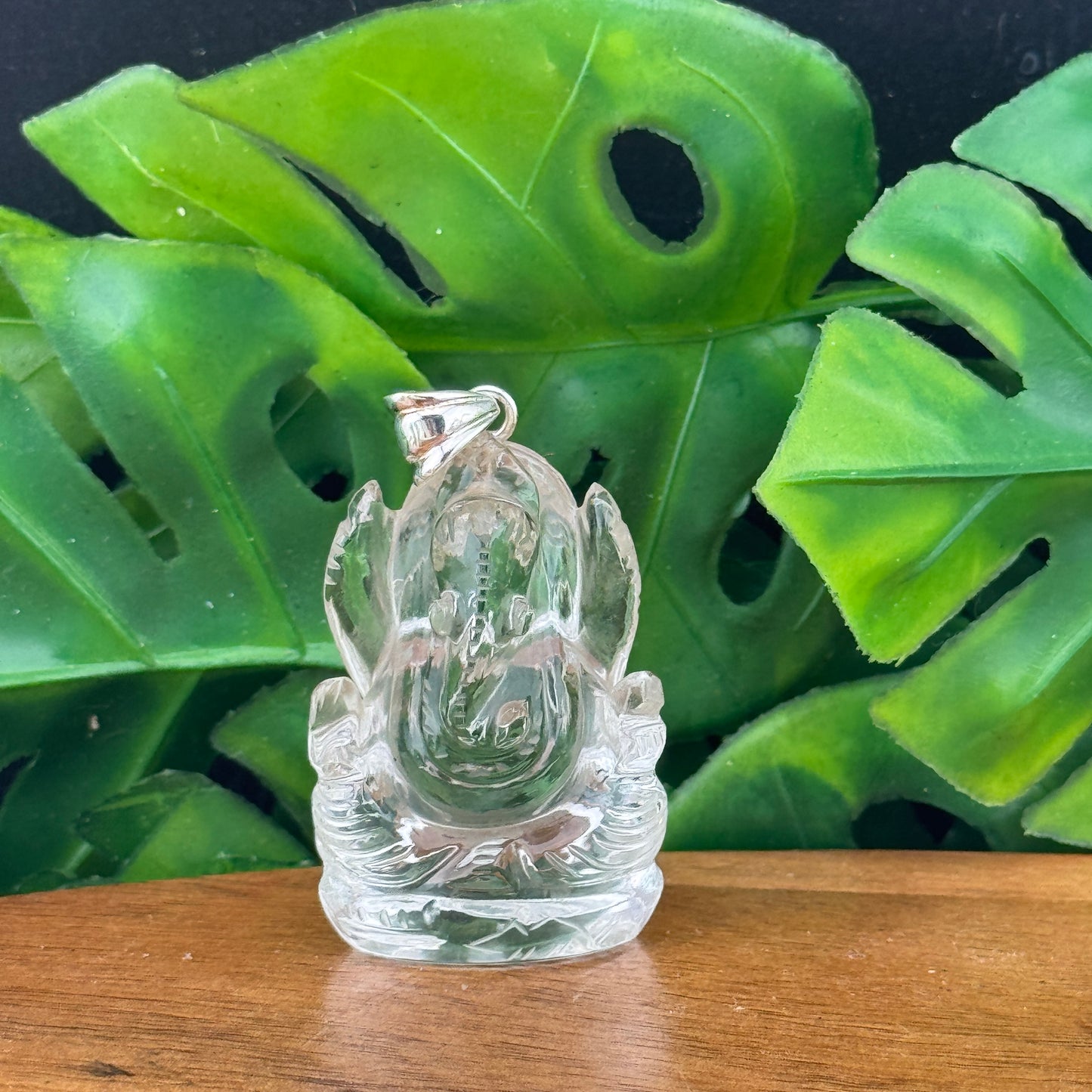 Clear Quartz Ganesh Pendant