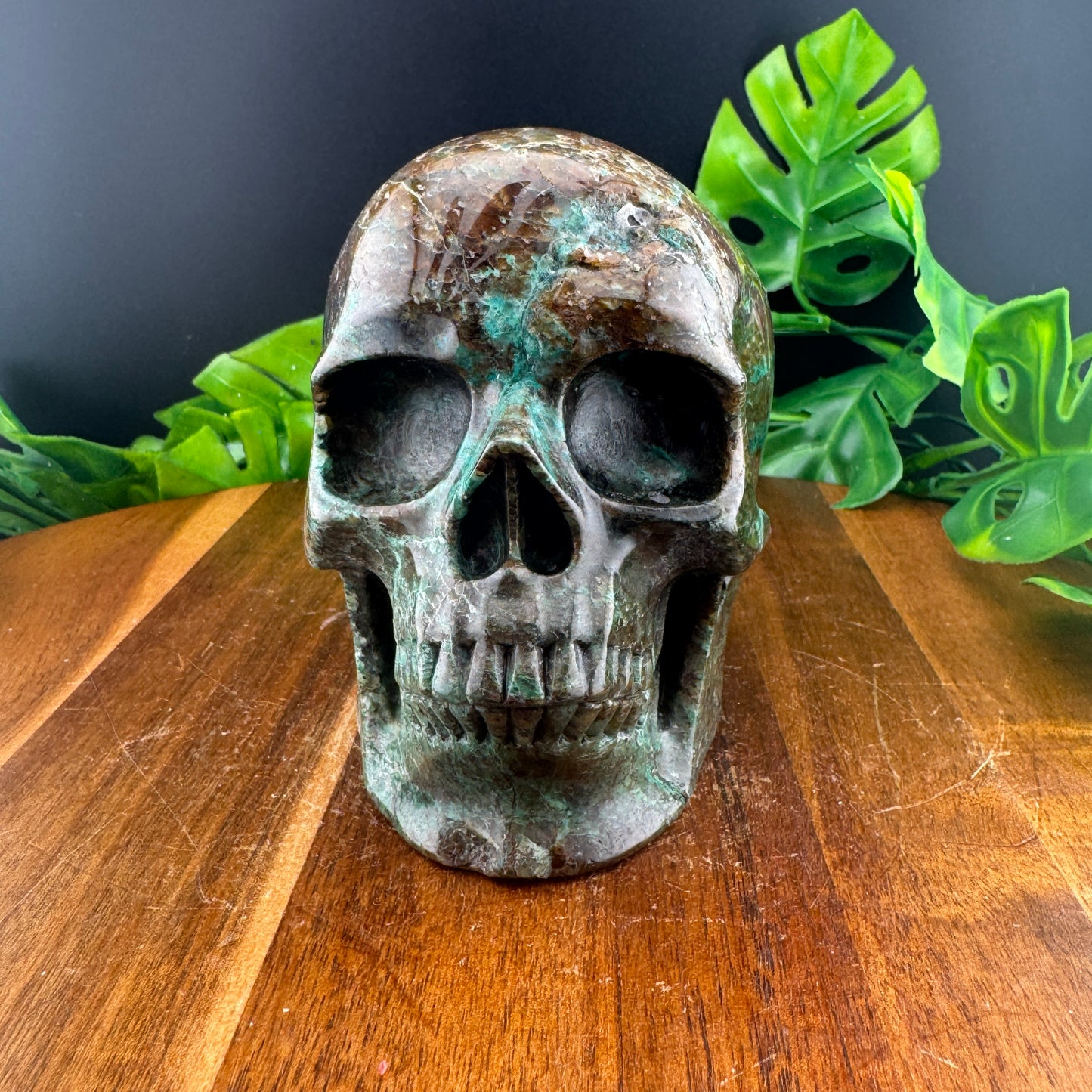 Chrysocolla Skull