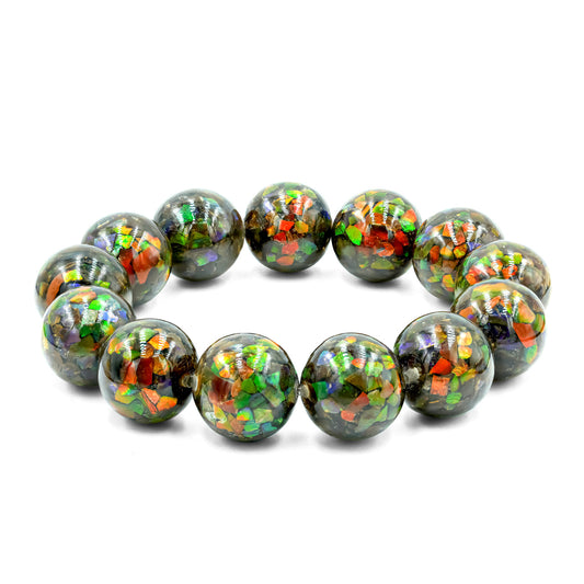 Starborn 14mm Ammolite Beaded Elastic Bracelet