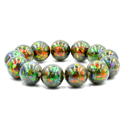 Starborn 14mm Ammolite Beaded Elastic Bracelet