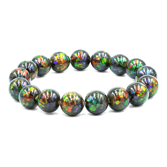 Starborn 11mm Ammolite Beaded Elastic Bracelet