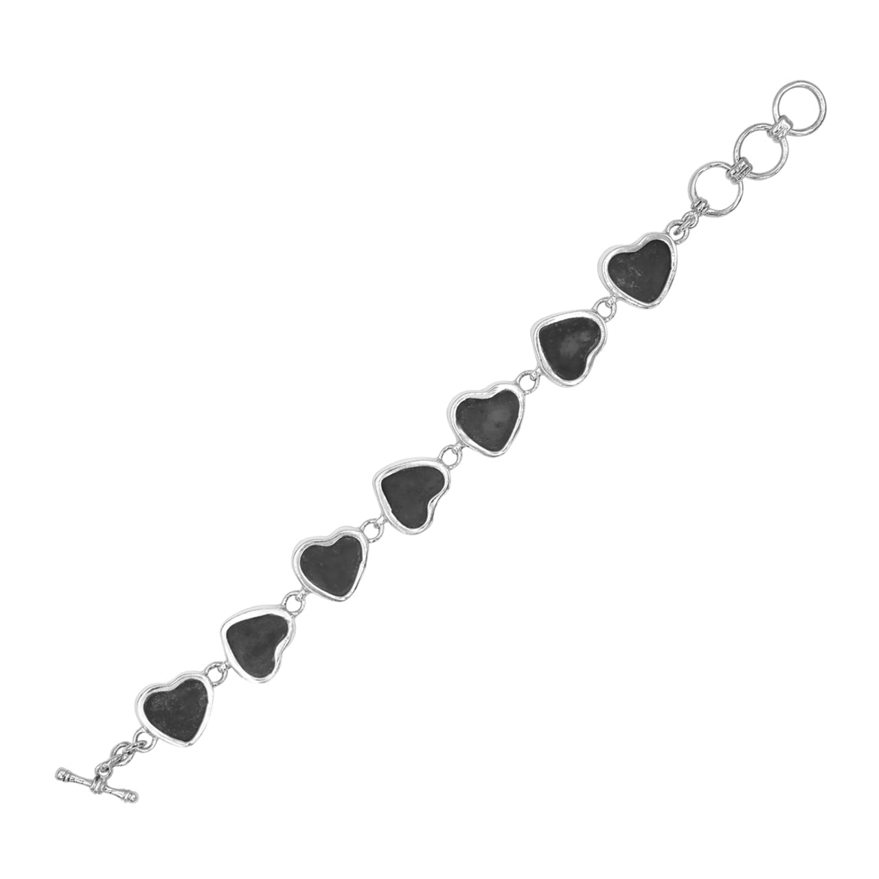 Starborn Ammolite Heart Bracelet in Sterling Silver