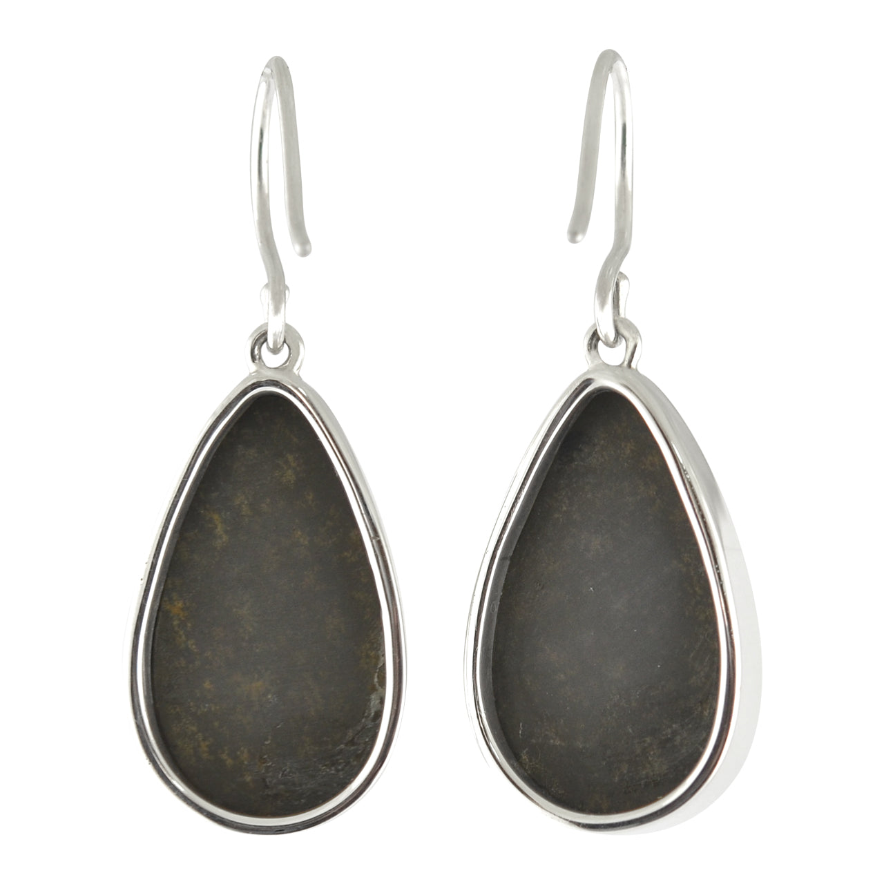 Starborn Ammolite Pear Shaped Dangle Earrings in Sterling Silver
