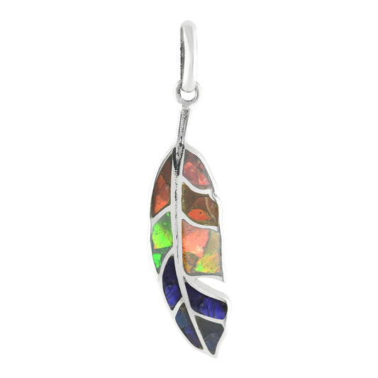 Starborn Feather Pendant with Beautiful Gemstones in Sterling Silver