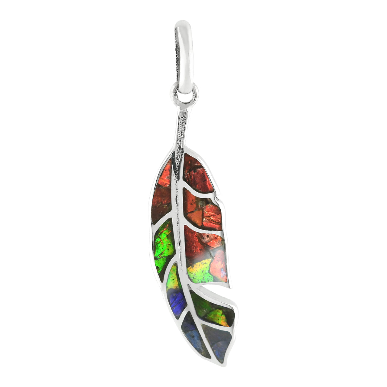 Starborn Feather Pendant with Beautiful Gemstones in Sterling Silver