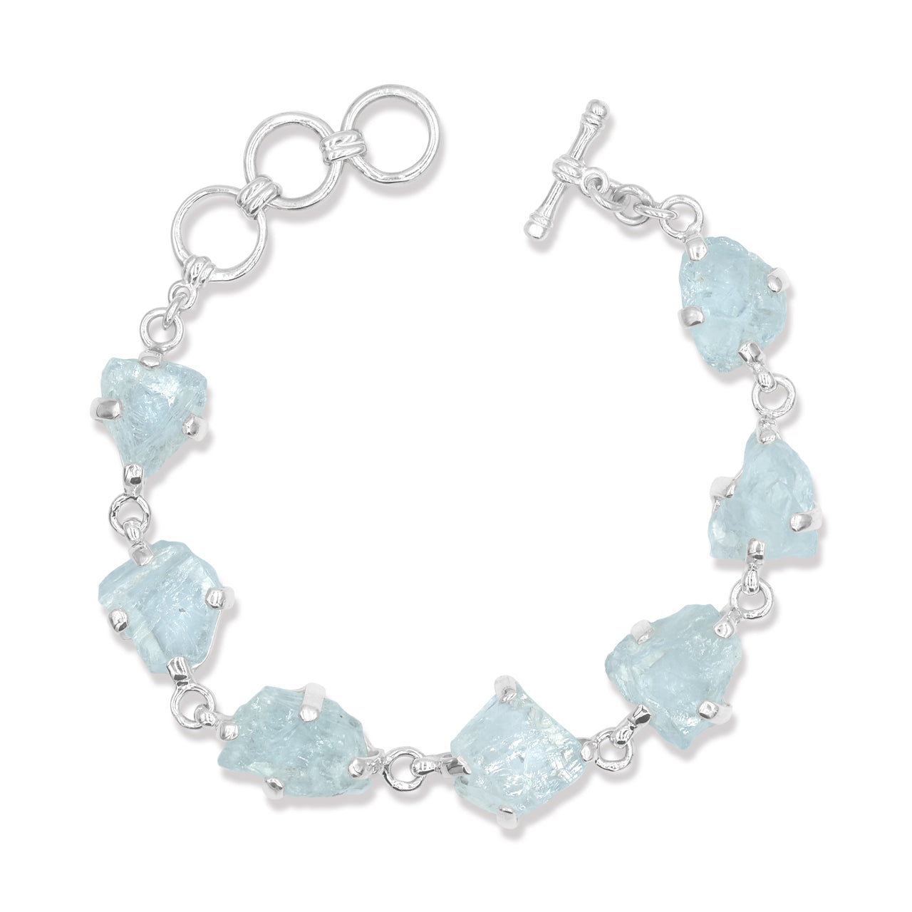 Starborn Aquamarine Prong Set Bracelet in Sterling Silver