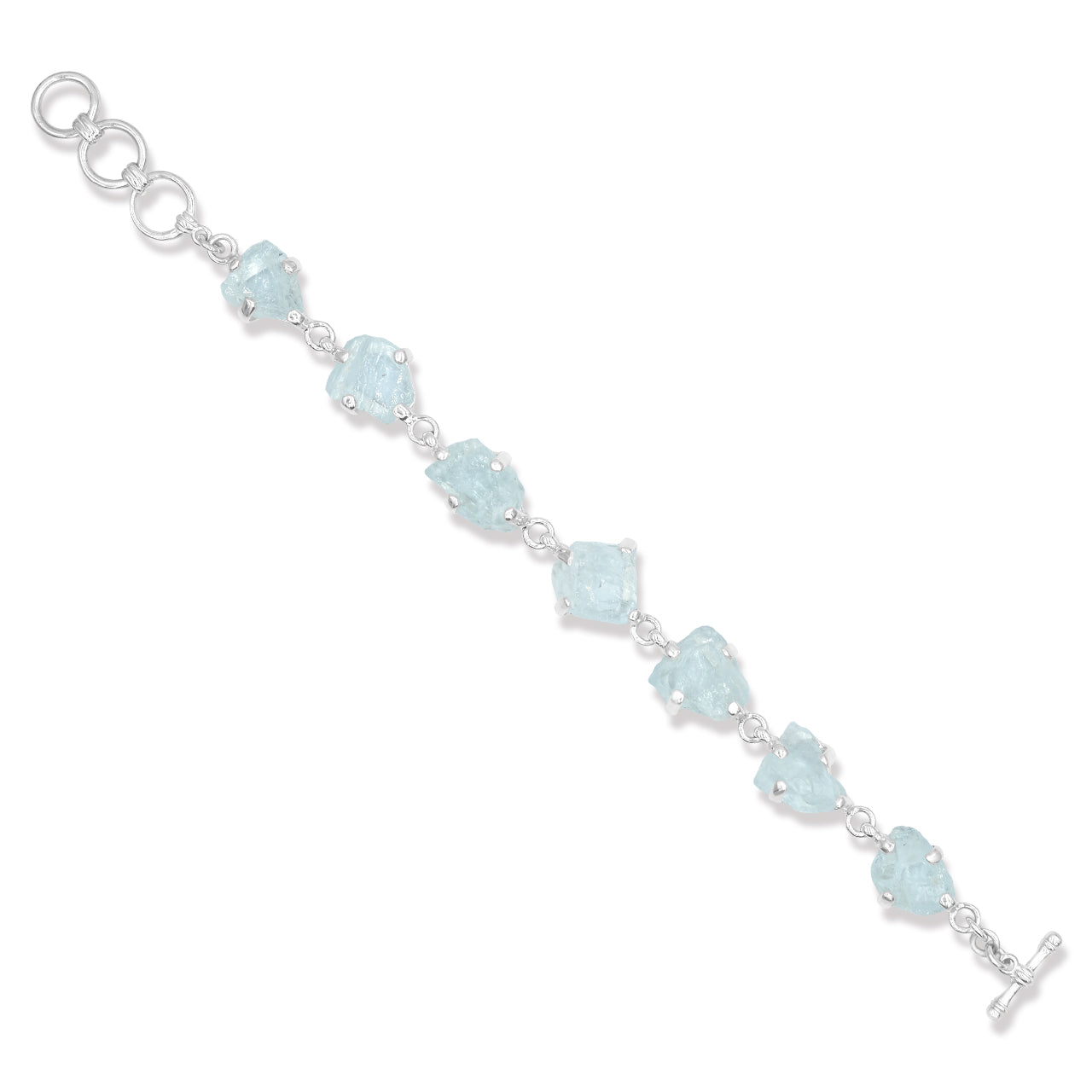 Starborn Aquamarine Prong Set Bracelet in Sterling Silver