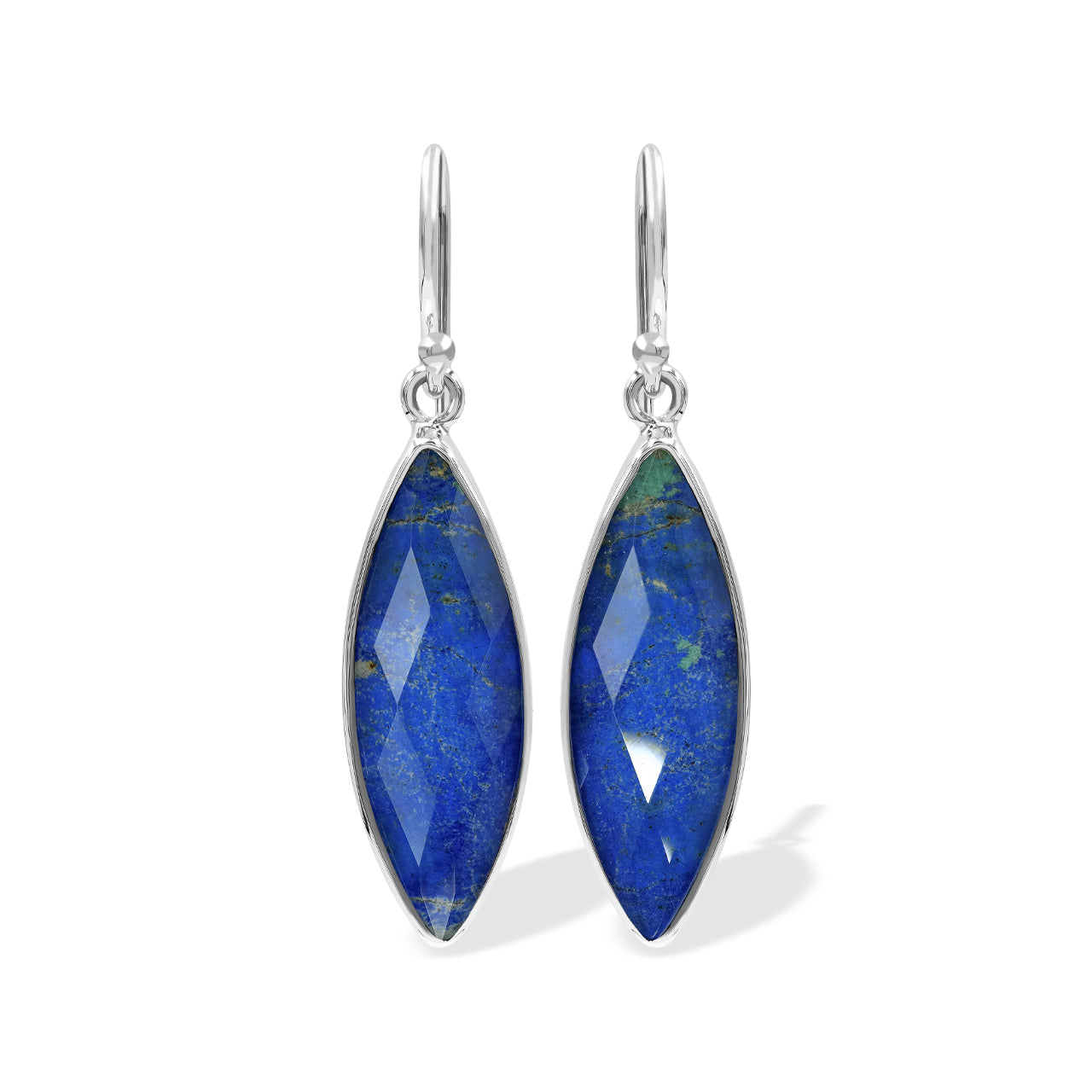 Starborn Faceted Azurite Malachite Doublet Earrings in Sterling Silver