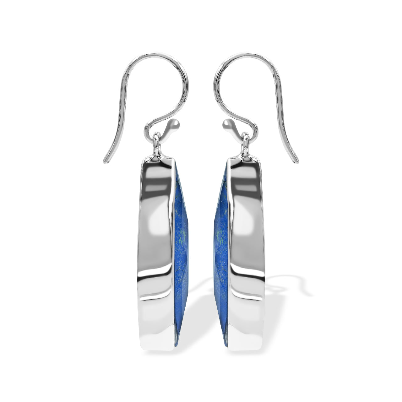 Starborn Faceted Azurite Malachite Doublet Earrings in Sterling Silver
