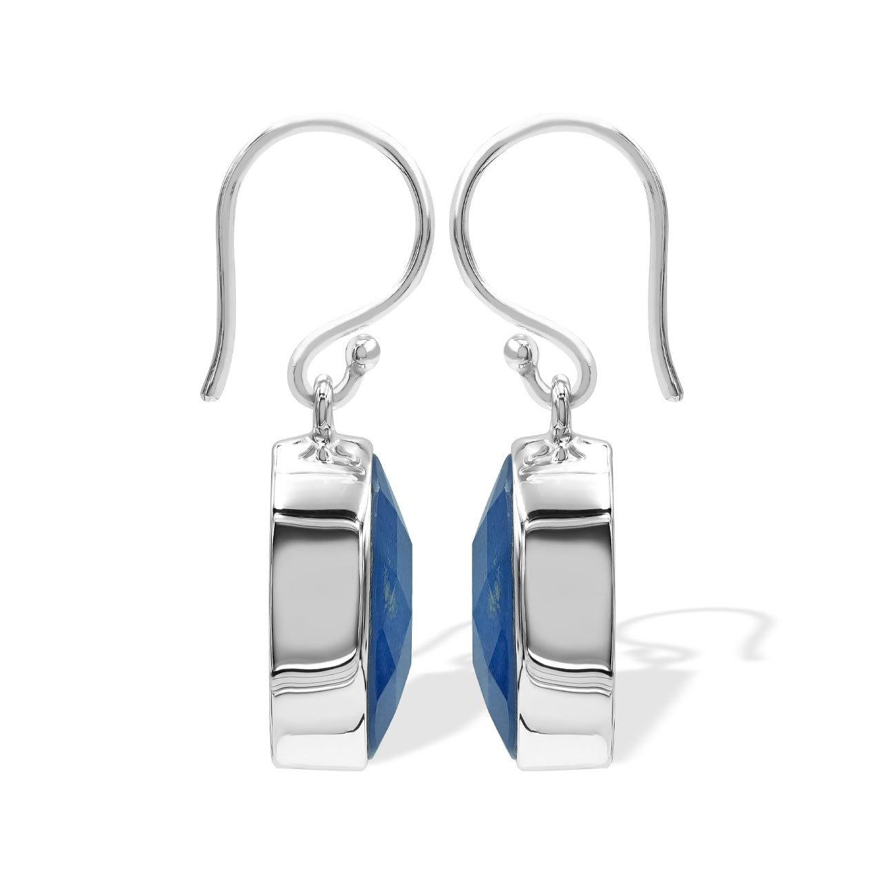 Starborn Faceted Azurite Malachite Doublet Oval Earrings in Sterling Silver