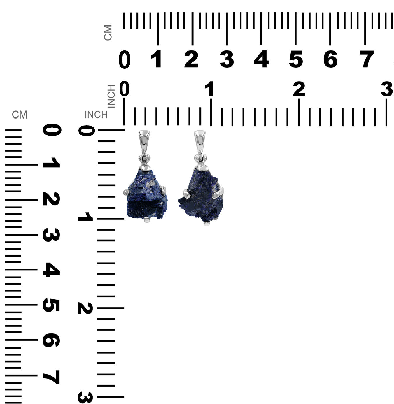 Starborn Azurite Crystal Prong Set Pendant in Sterling Silver