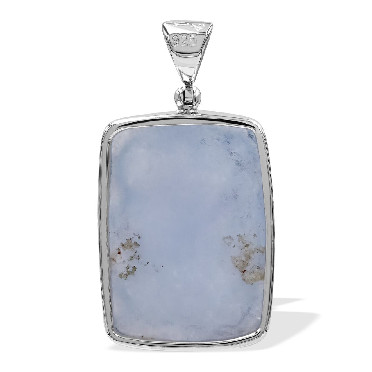Starborn Carved Blue Chalcedony Dragon Pendant in Sterling Silver