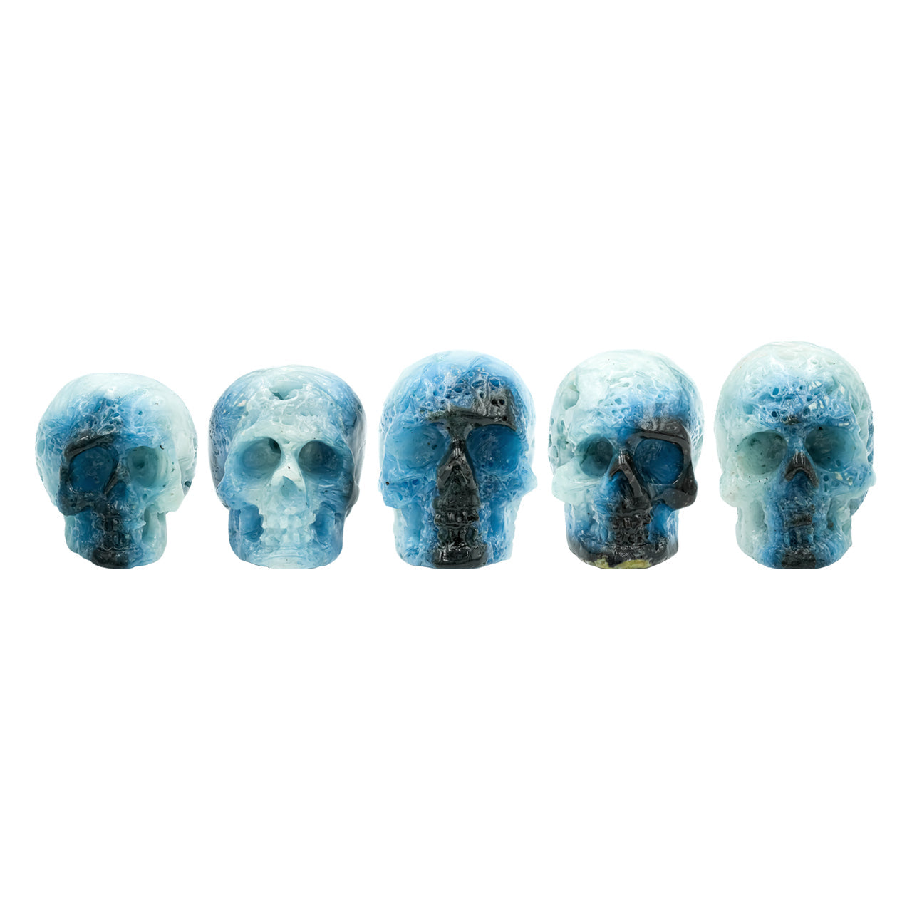 Starborn Blue Ice Glacierite Hand-Carved Skull 25-30 mm