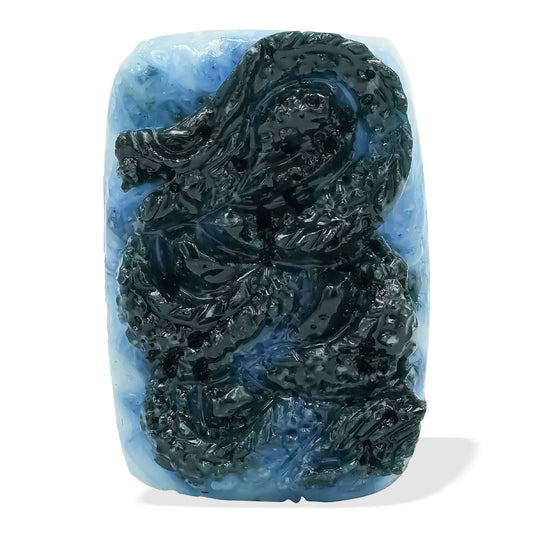 Starborn Blue Ice Glacierite Hand Carved Dragon Cabochon