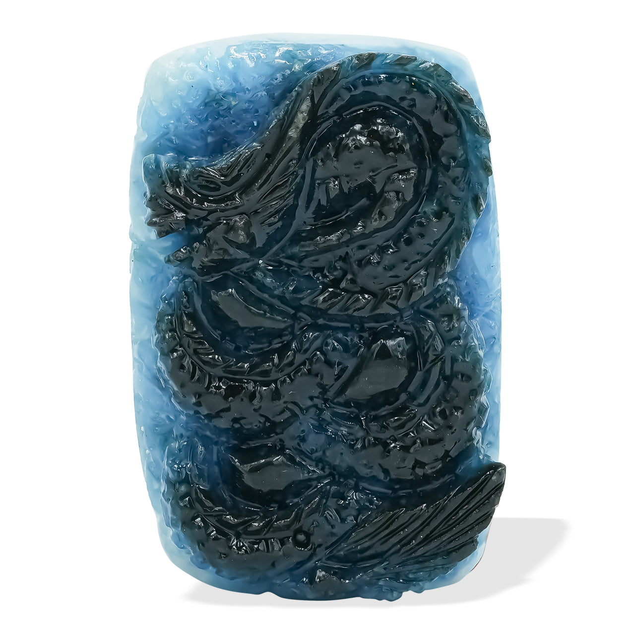 Starborn Blue Ice Glacierite Hand Carved Dragon Cabochon