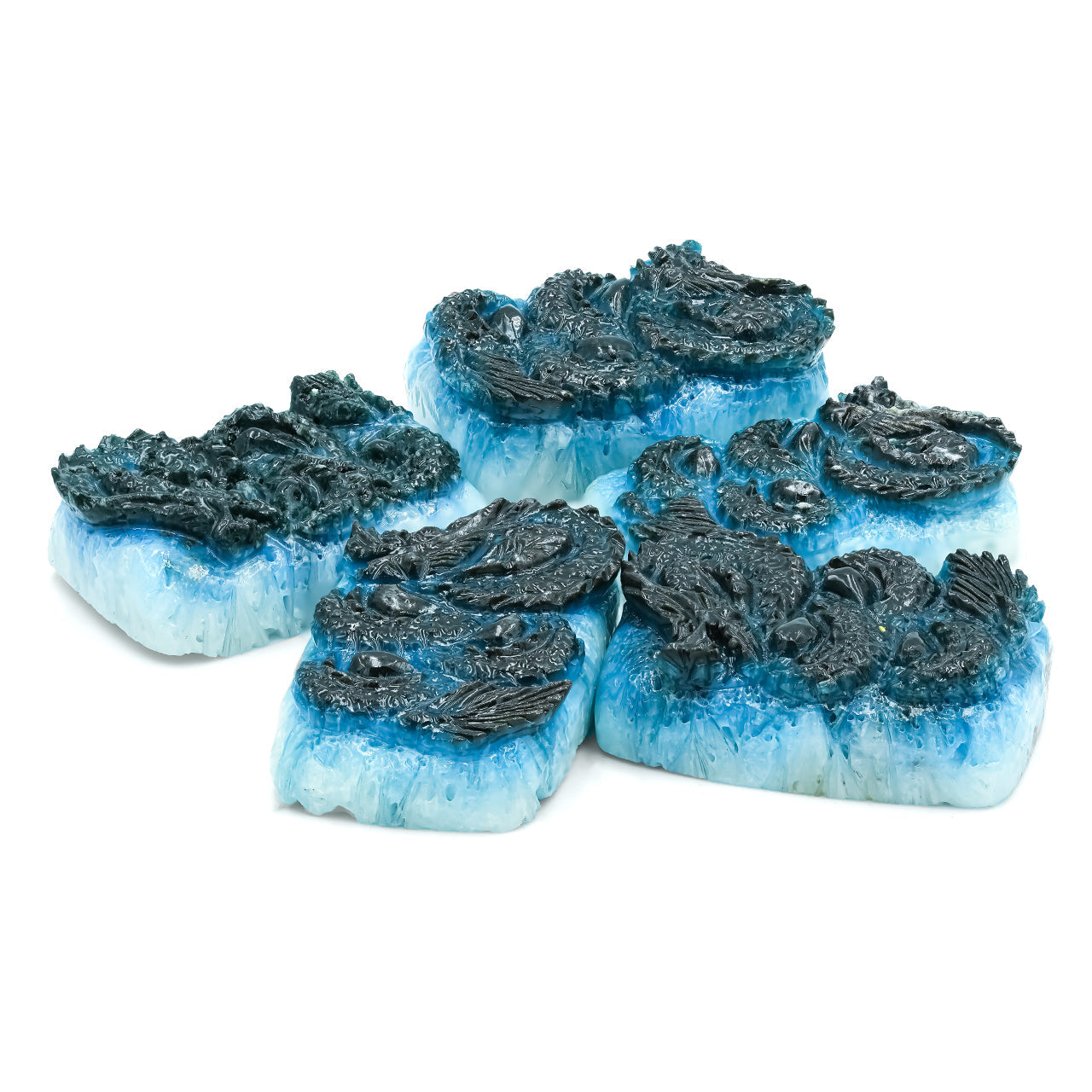 Starborn Blue Ice Glacierite Hand Carved Dragon Cabochon