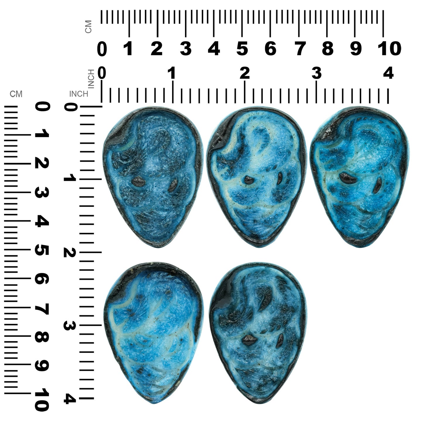 Starborn Carved Pear-Shaped Blue Ice Glacierite Dragon Carving - 1 piece
