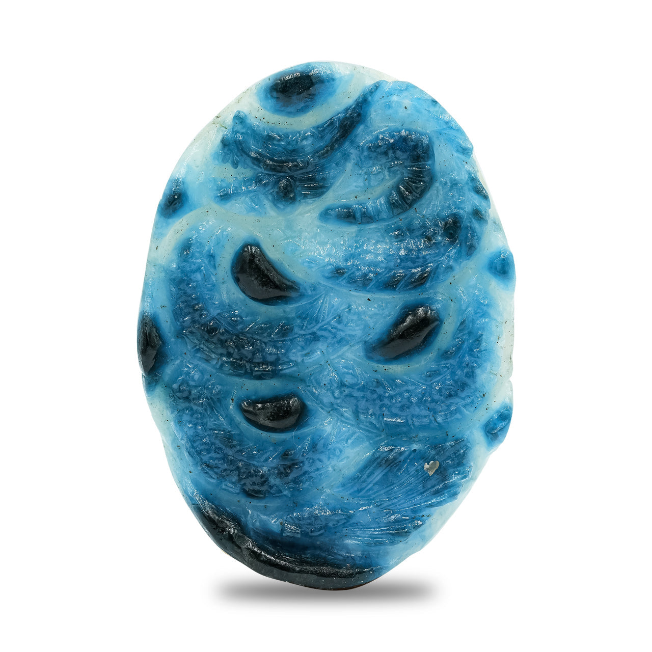 Starborn Carved Oval Shaped Blue Ice Glacierite Dragon Carving 39-40 mm - 1 piece
