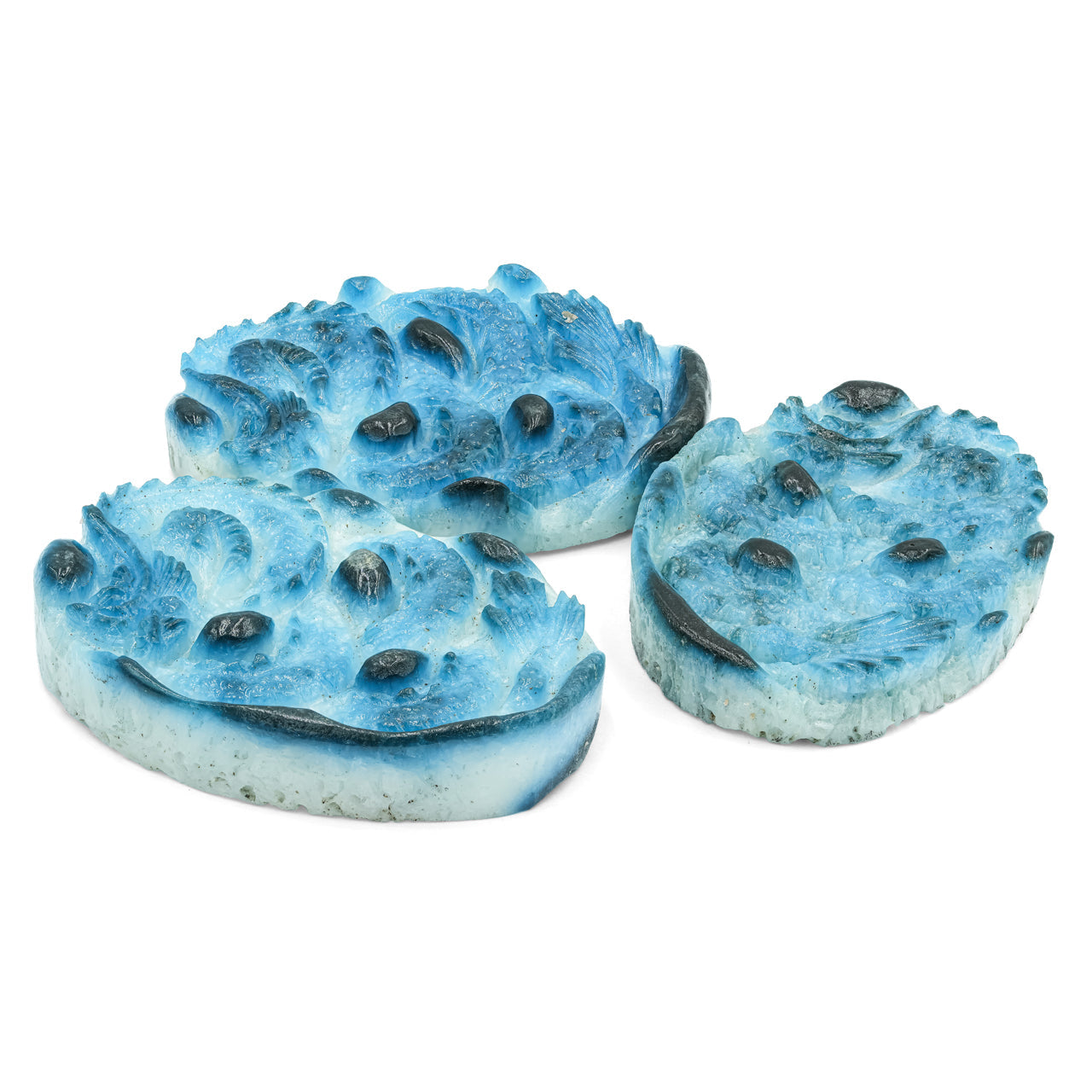 Starborn Carved Oval Shaped Blue Ice Glacierite Dragon Carving 39-40 mm - 1 piece