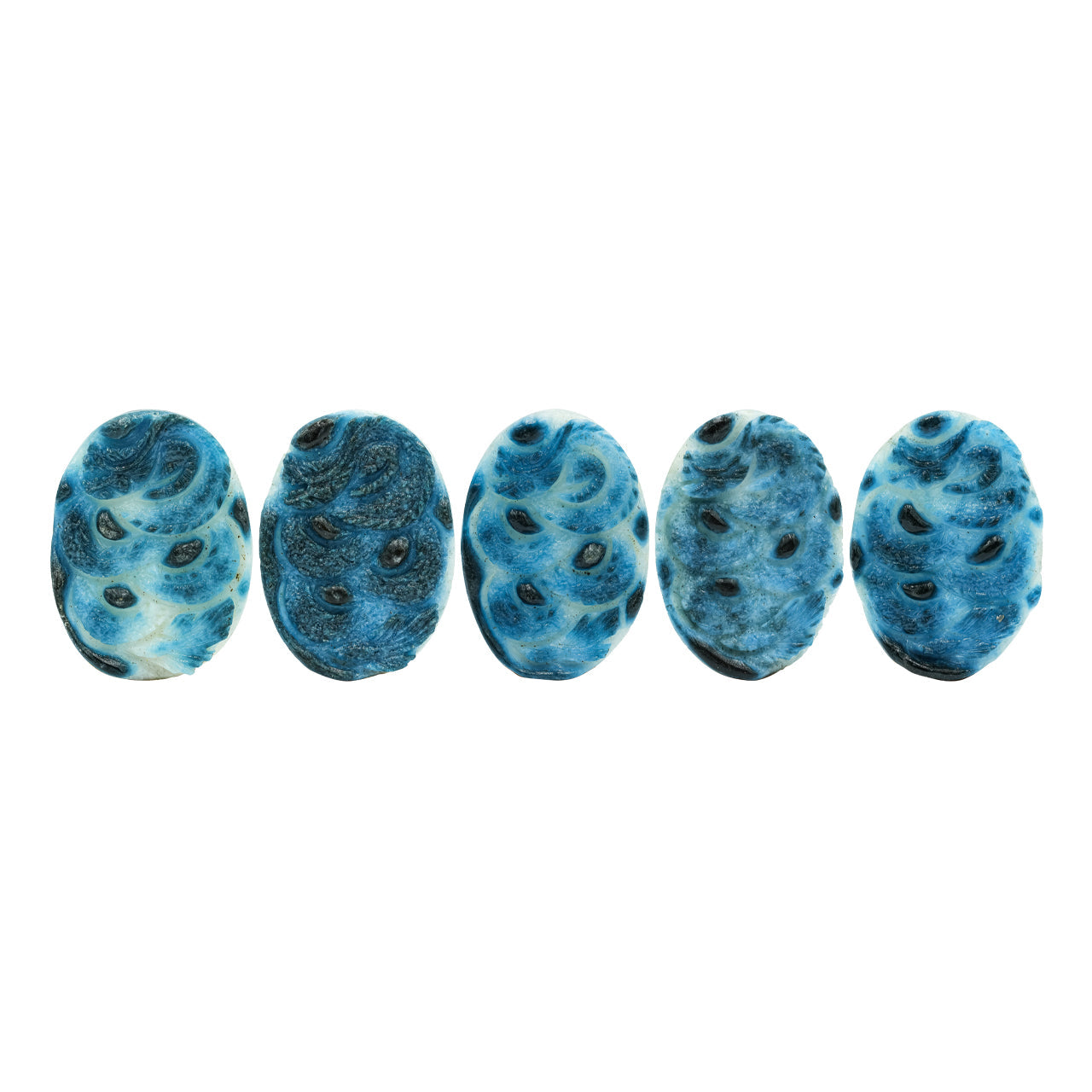 Starborn Carved Oval Shaped Blue Ice Glacierite Dragon Carving 39-40 mm - 1 piece
