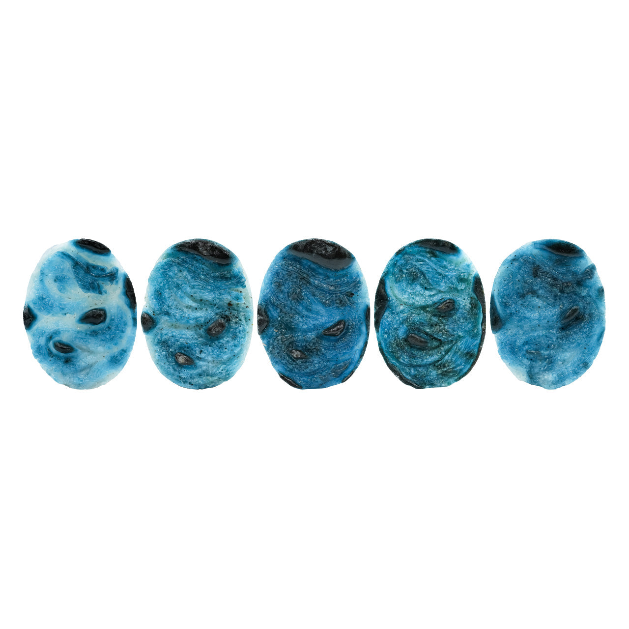 Starborn Carved Oval Shaped Blue Ice Glacierite Dragon Carving 39-40 mm - 1 piece