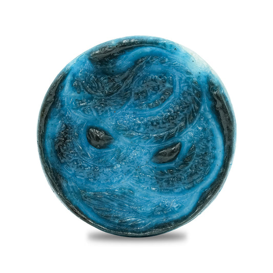Starborn Carved Round Shaped Blue Ice Glacierite Dragon Carving 35-37 mm - 1 piece