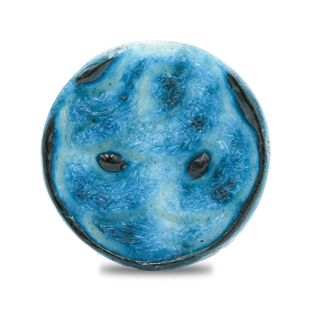 Starborn Carved Round Shaped Blue Ice Glacierite Dragon Carving 35-37 mm - 1 piece