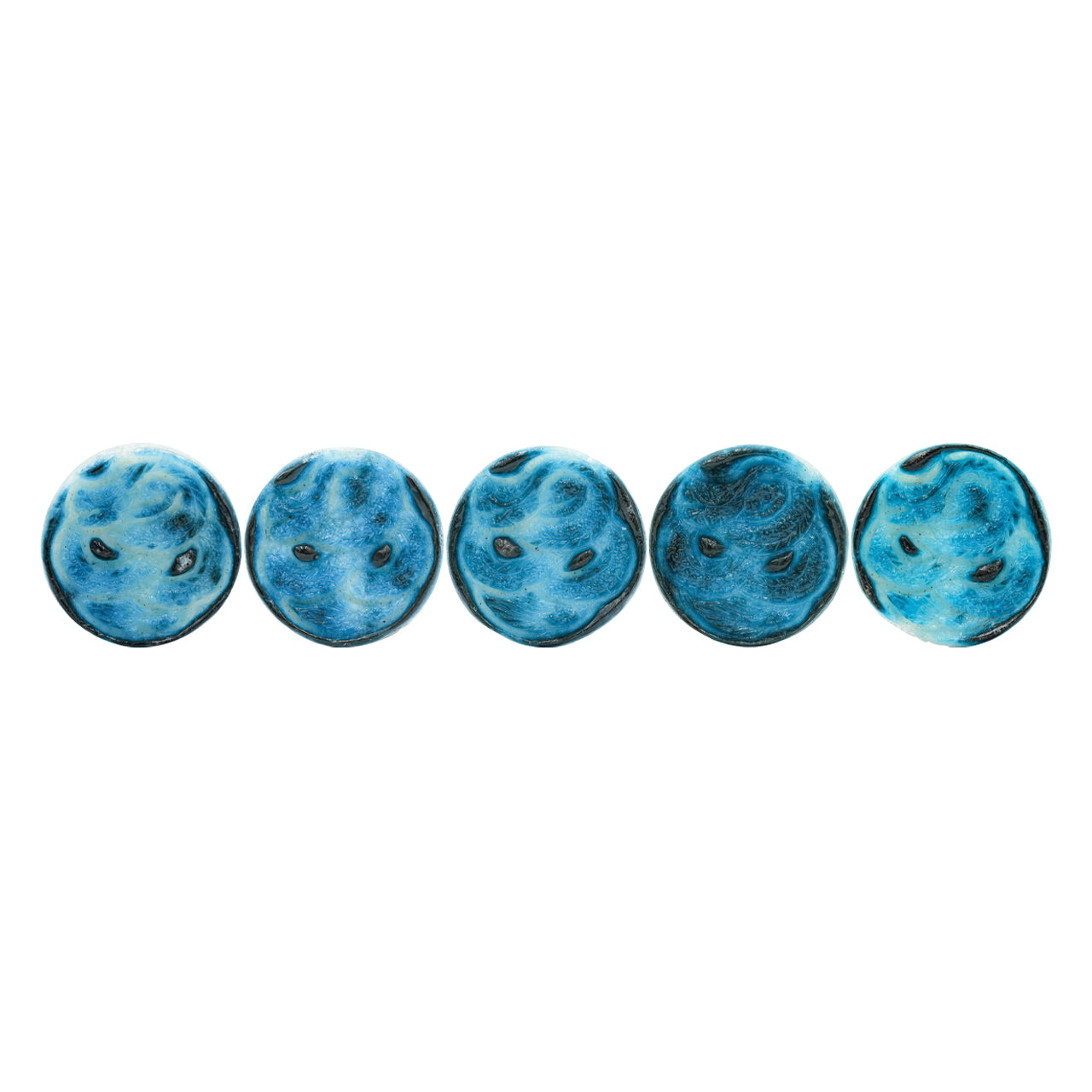 Starborn Carved Round Shaped Blue Ice Glacierite Dragon Carving 35-37 mm - 1 piece
