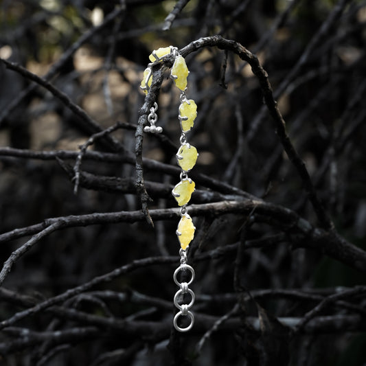 Starborn Rough Brucite Bracelet in Sterling Silver