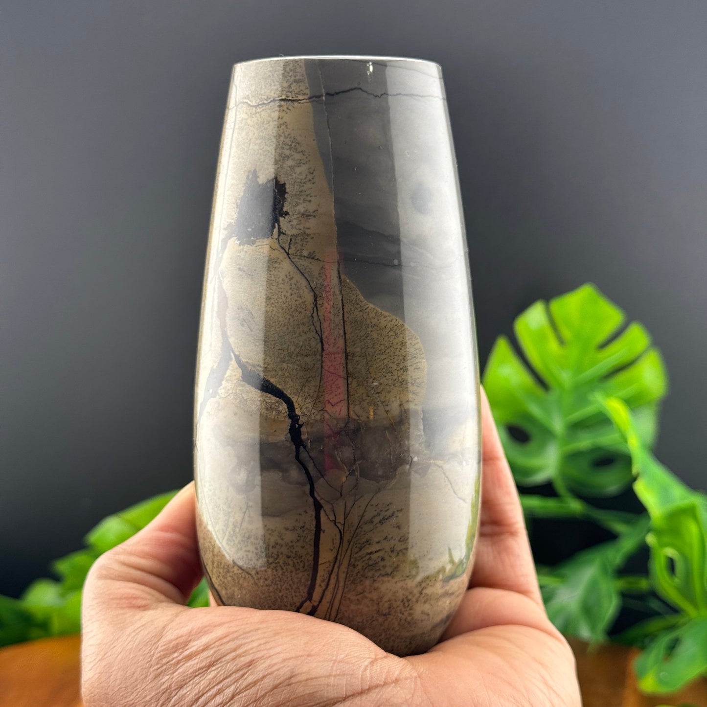 Grey Picture Jasper Small Vase