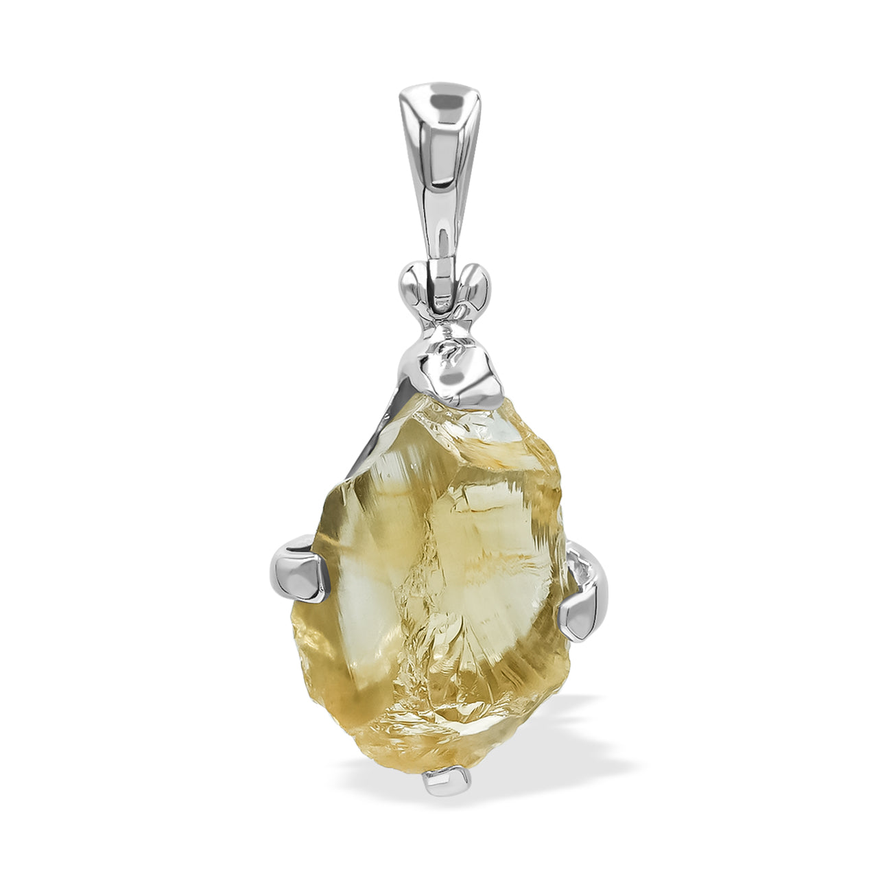 Starborn Citrine Rough Pendant in Sterling Silver