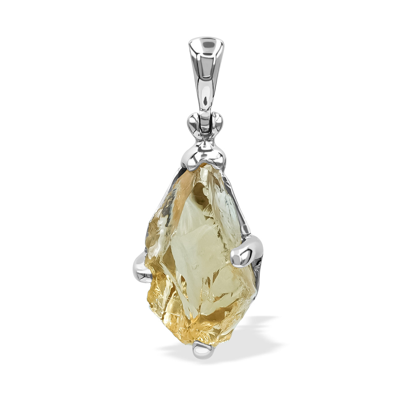 Starborn Citrine Rough Pendant in Sterling Silver