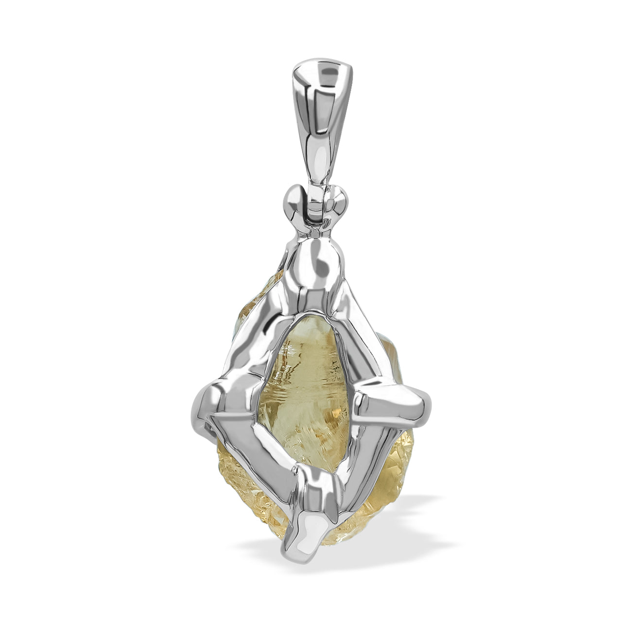Starborn Citrine Rough Pendant in Sterling Silver