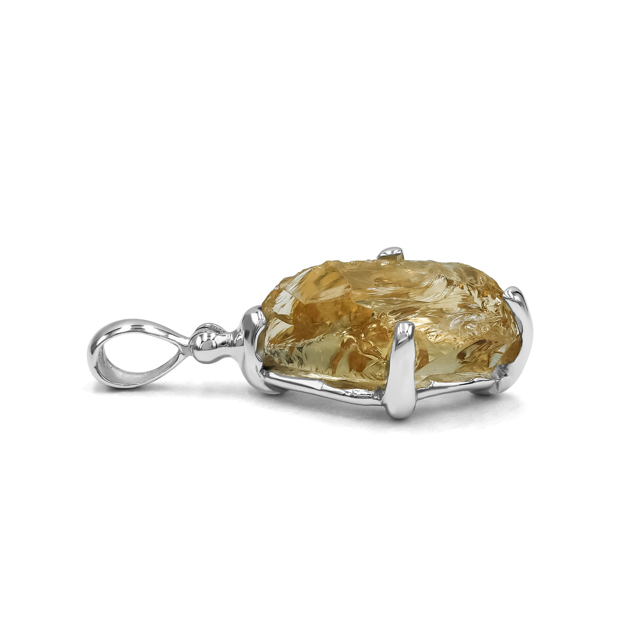 Starborn Citrine Rough Pendant in Sterling Silver