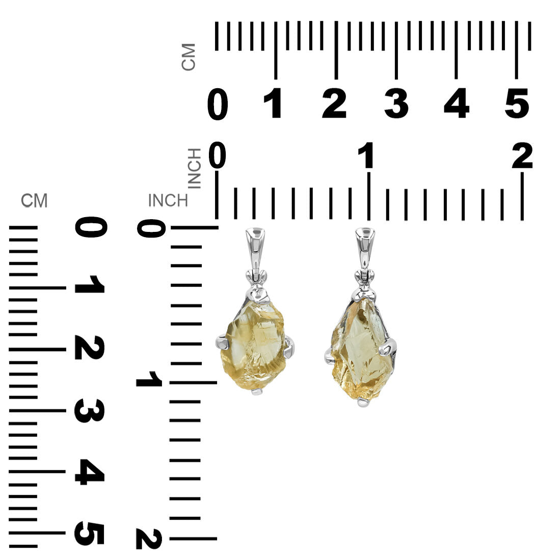 Starborn Citrine Rough Pendant in Sterling Silver
