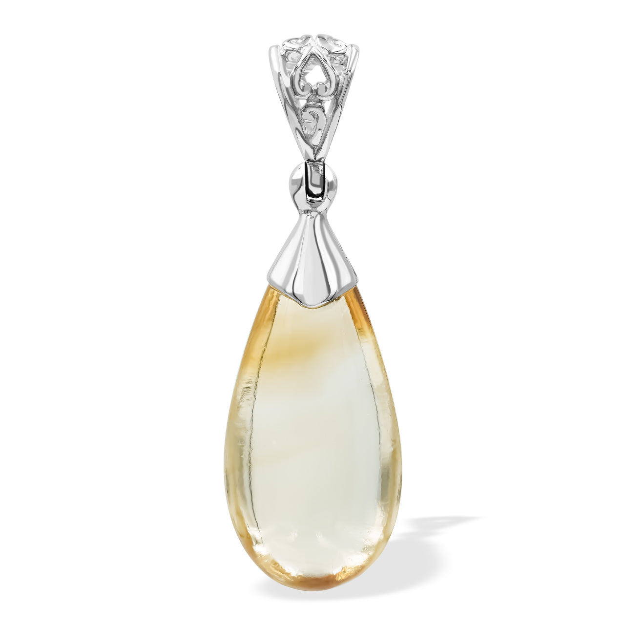 Starborn Citrine Teardrop Pendant in Sterling Silver