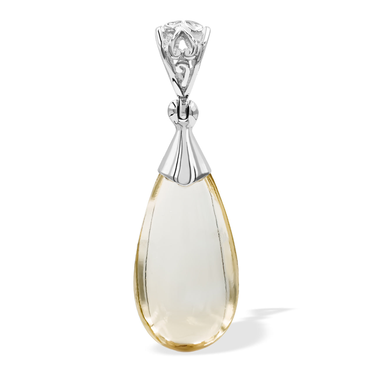 Starborn Citrine Teardrop Pendant in Sterling Silver