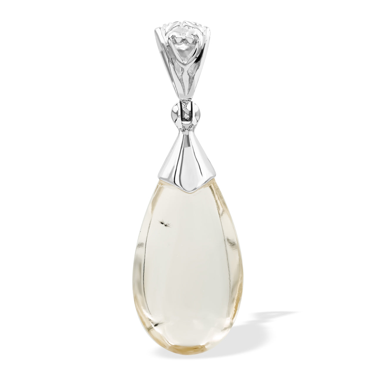 Starborn Citrine Teardrop Pendant in Sterling Silver