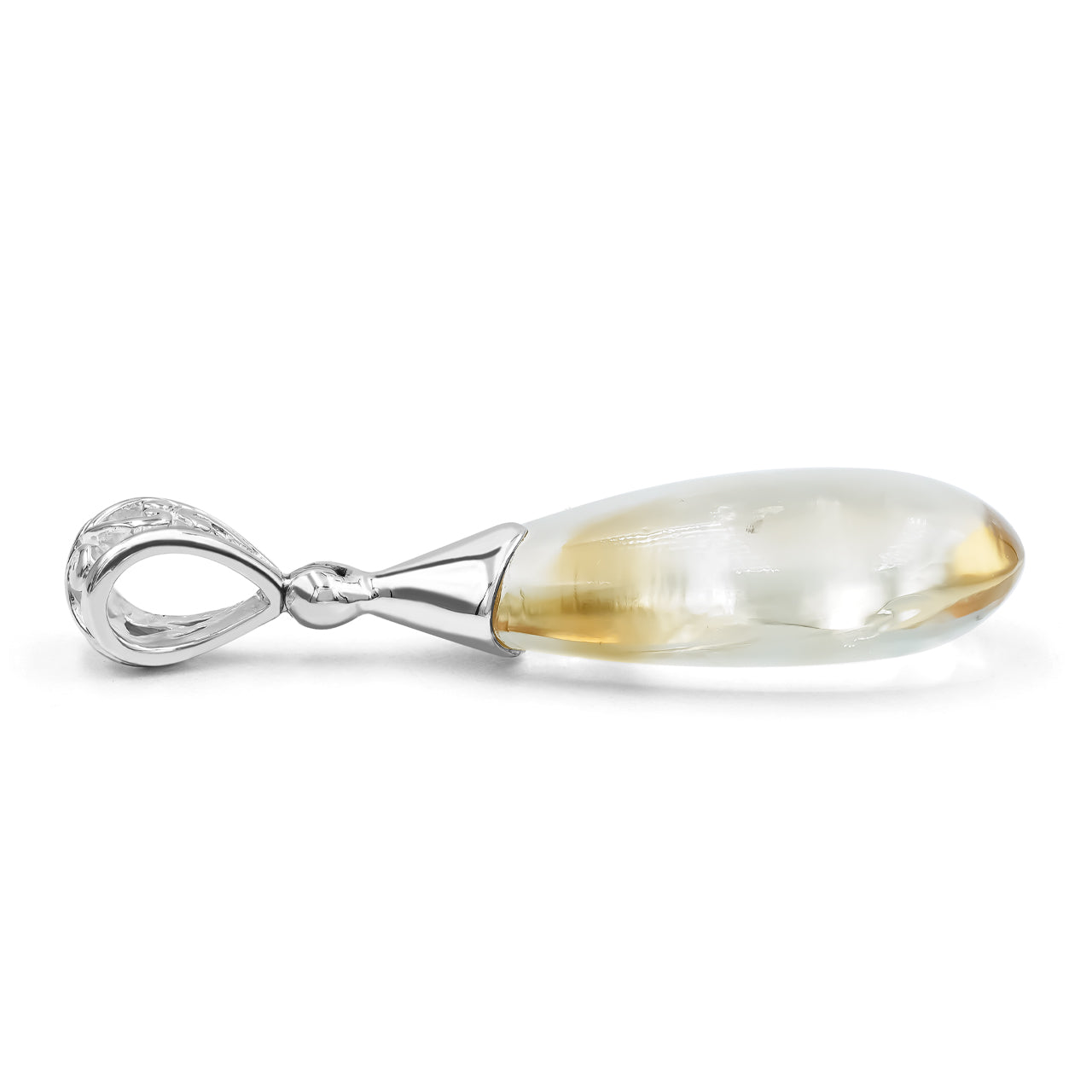 Starborn Citrine Teardrop Pendant in Sterling Silver