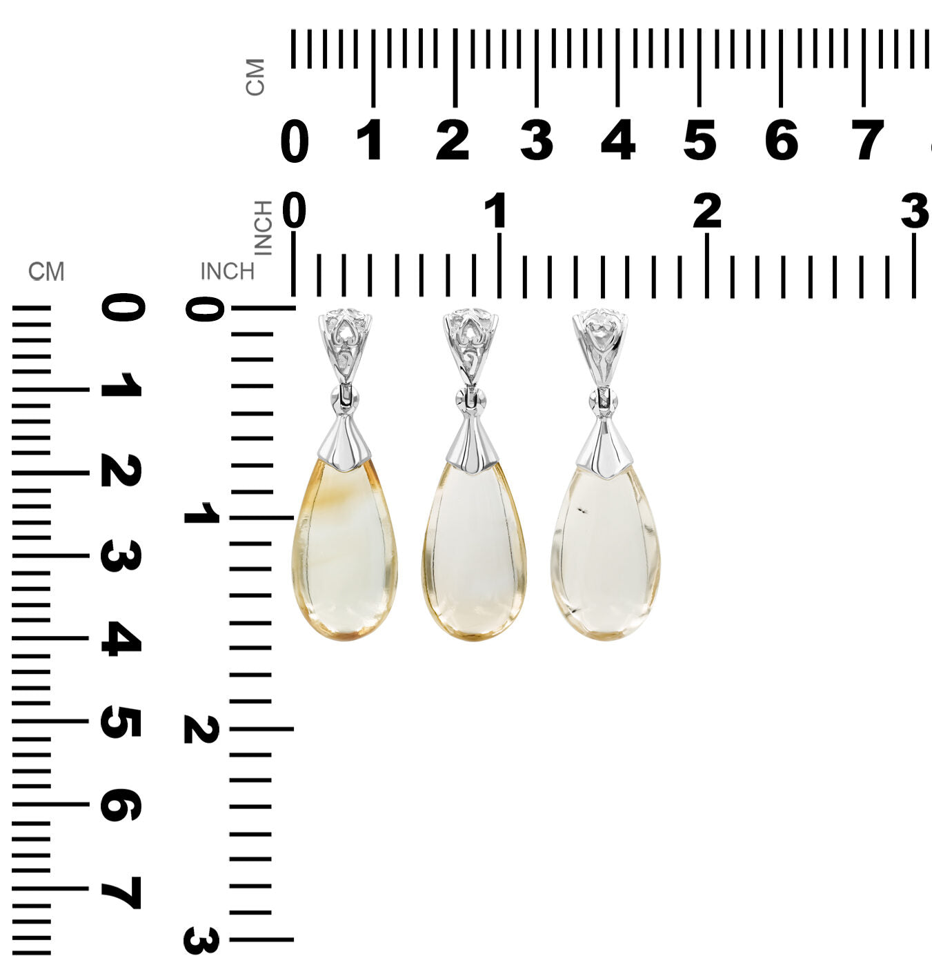 Starborn Citrine Teardrop Pendant in Sterling Silver