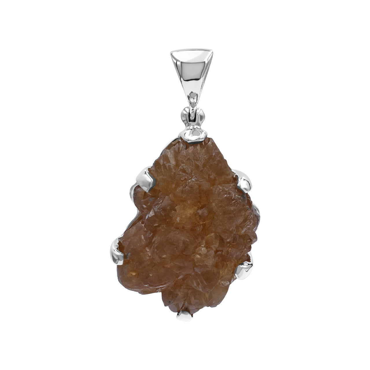 Starborn Star Citrine Prong Set Pendant in Sterling Silver