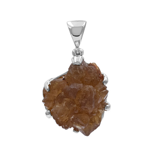 Starborn Star Citrine Prong Set Pendant in Sterling Silver