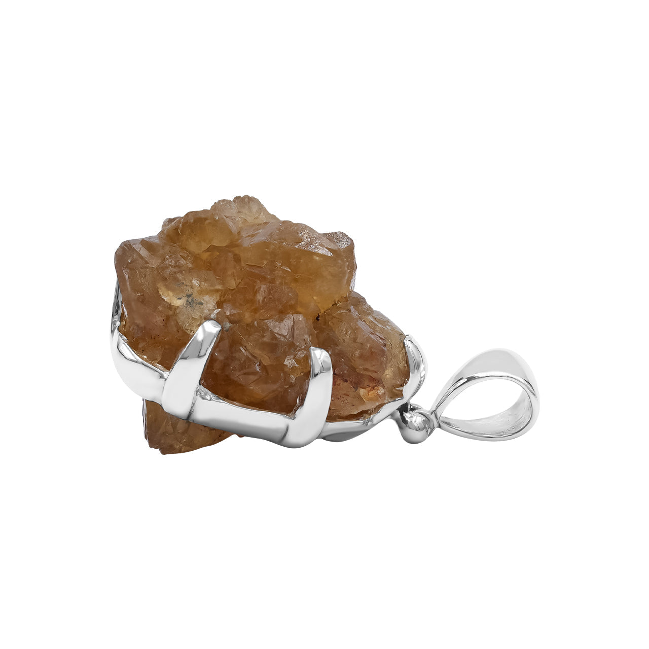 Starborn Star Citrine Prong Set Pendant in Sterling Silver