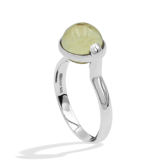Starborn Citrine Sphere Ring with Silver Band in Sterling Silver
