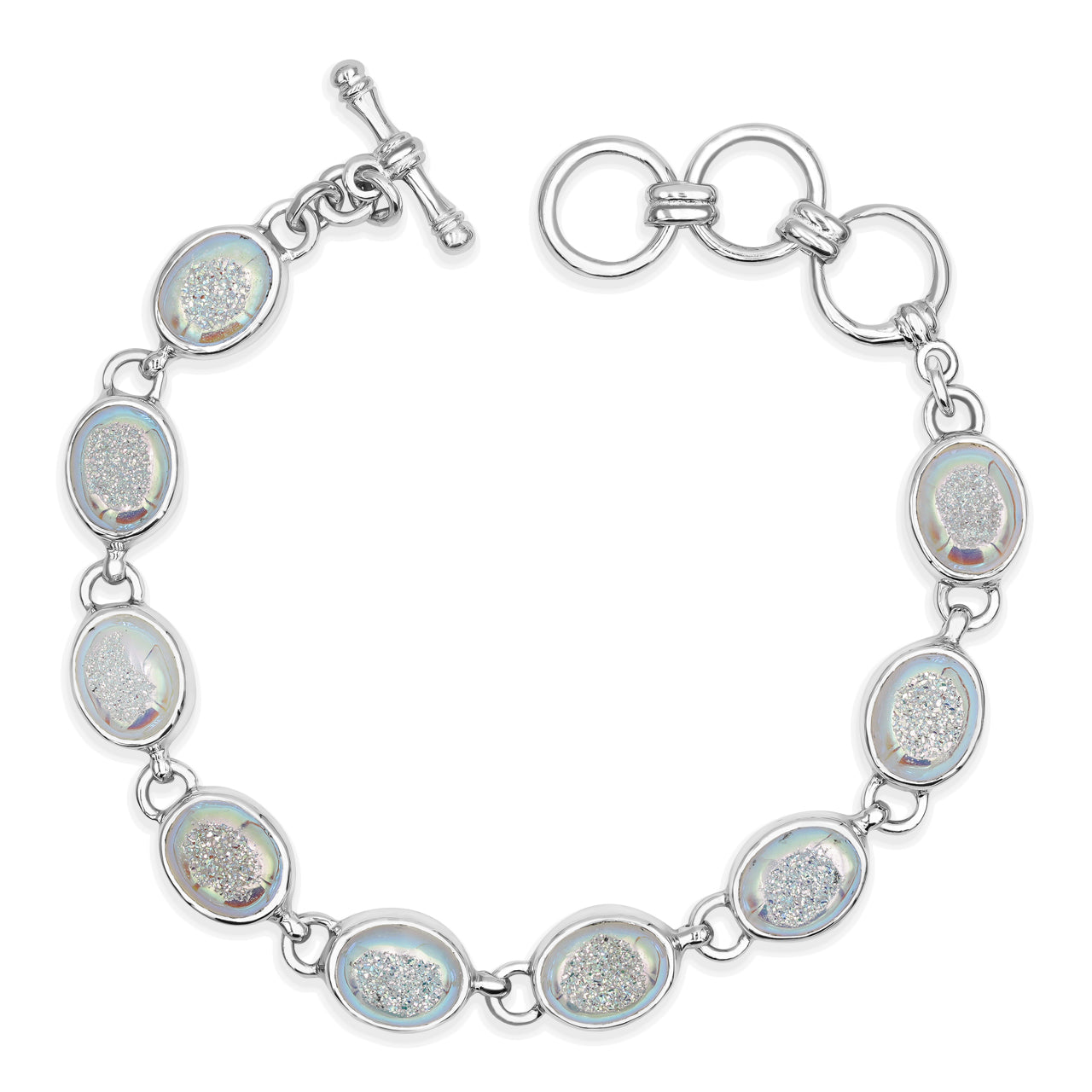 Starborn Si Opal Window Quartz Drusy Oval Bracelet in Sterling Silver