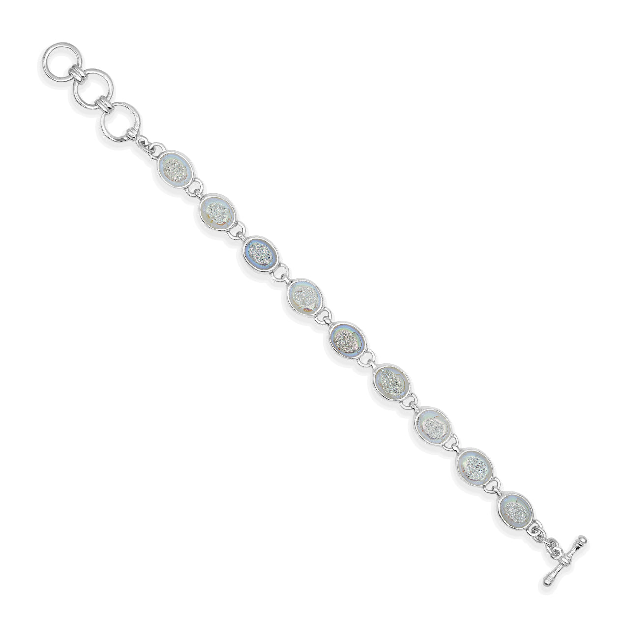 Starborn Si Opal Window Quartz Drusy Oval Bracelet in Sterling Silver