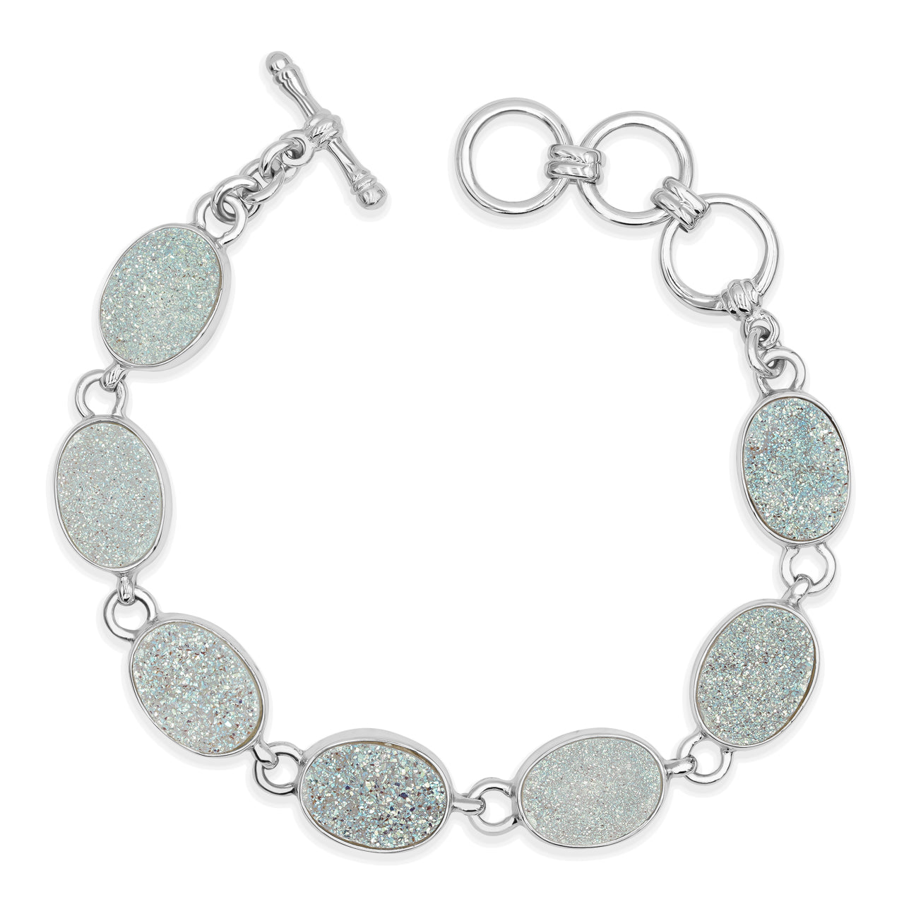 Starborn Si Opal Quartz Drusy Oval Bracelet in Sterling Silver